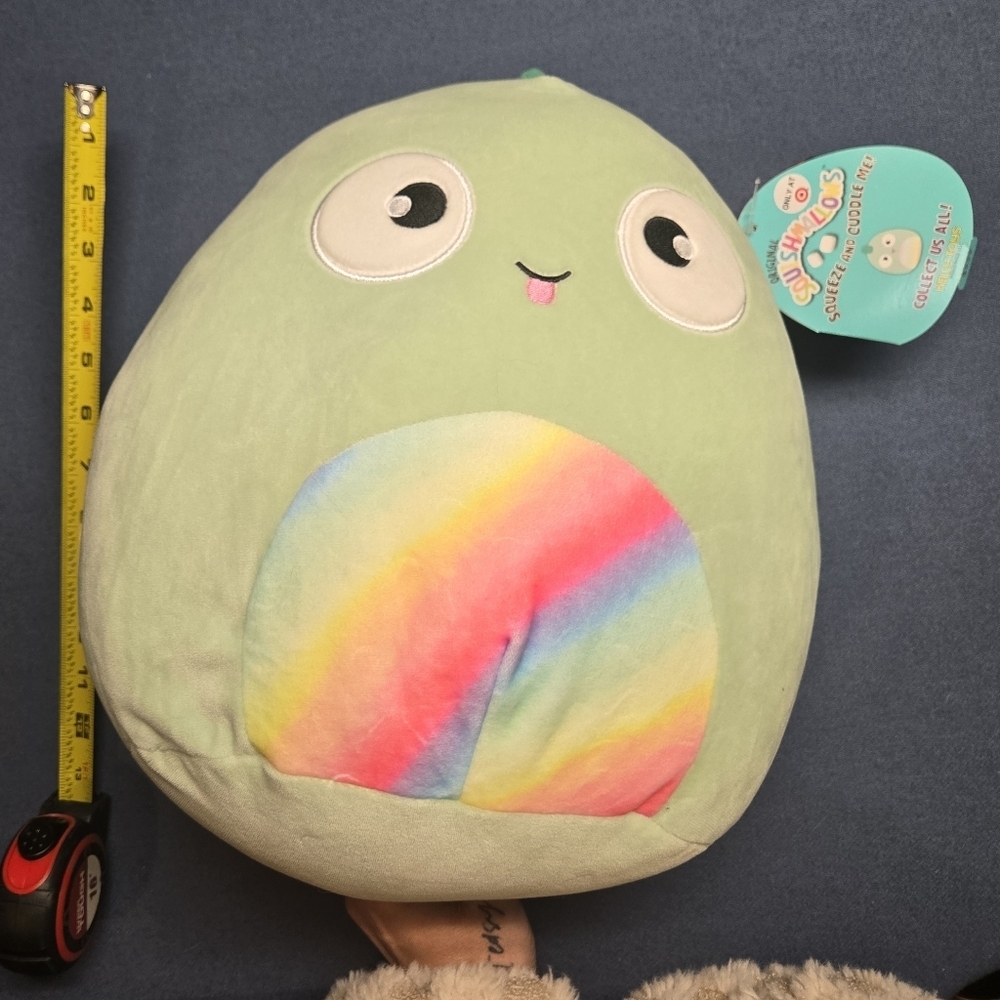 NWT Kent the 12" Chameleon is a green and rainbow Squishmallow.